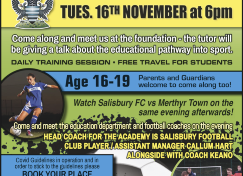 Steve Claridge Football Academy Open Evening – 16th Nov 2021